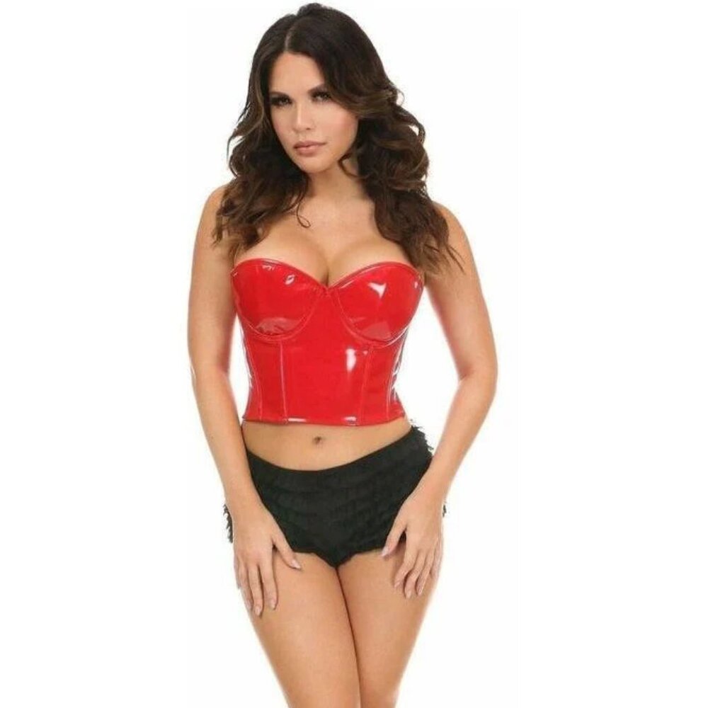 Lavish Red Patent PVC Underwire Bustier